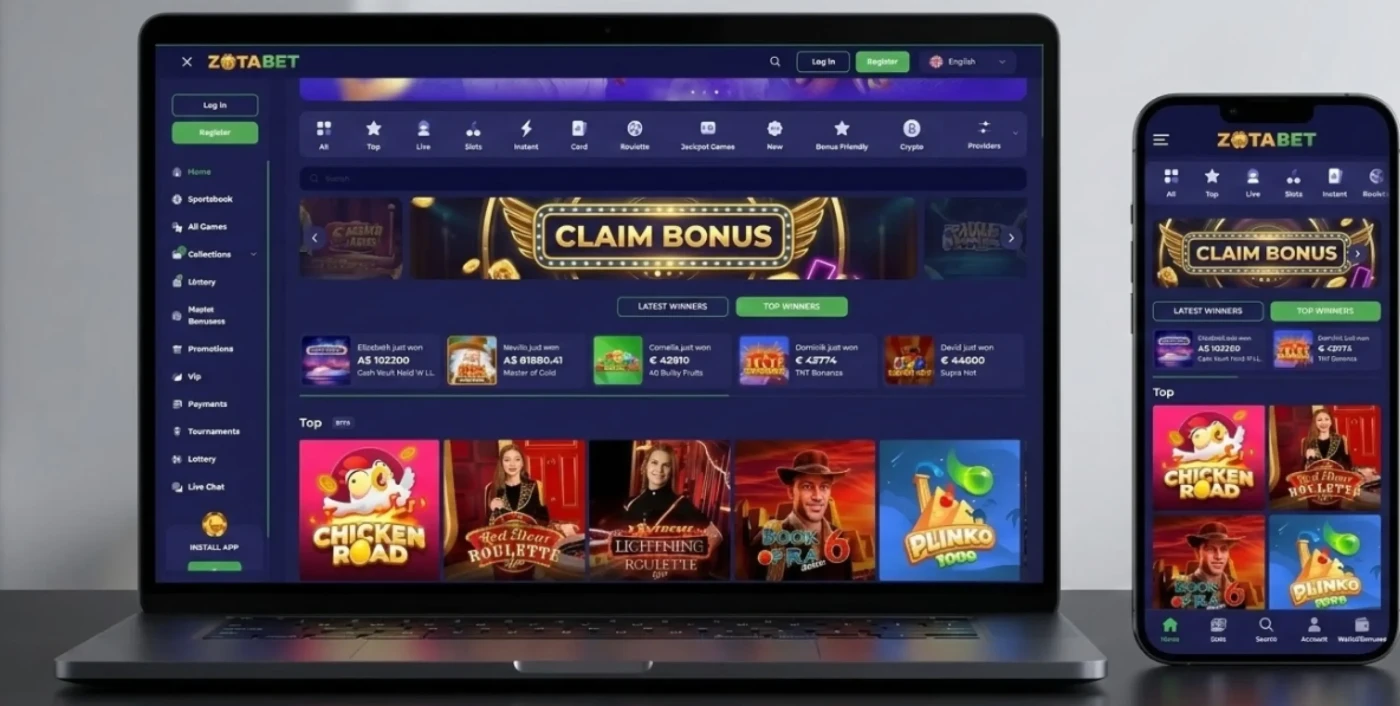 Zotabet Mobile and Desktop